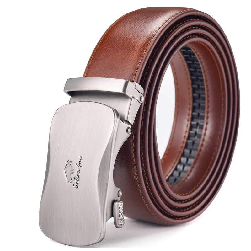 Men'S Formal Wear Belt - เข็มขัดหนังผู้ชายแบบวงล้อพร้อมหัวเข็มขัดเลื่อนอัตโนมัติ