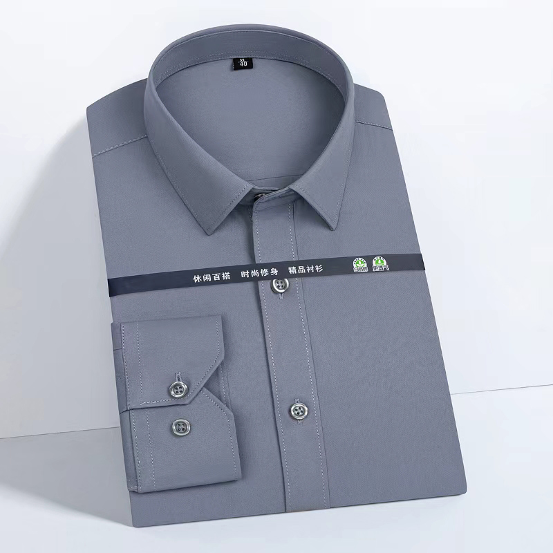 Men Formal Office Wear Shirts - เสื้อเชิ้ตแขนสั้นทรงเข้ารูปสำหรับผู้ชายรุ่นใหม่ สำหรับฤดูใบไม้ผลิและฤดูใบไม้ร่วงปี 2026 ผ้าไหมน้ำแข็ง สวมใส่ได้ทั้งแบบลำลองและเป็นทางการ แห้งเร็ว