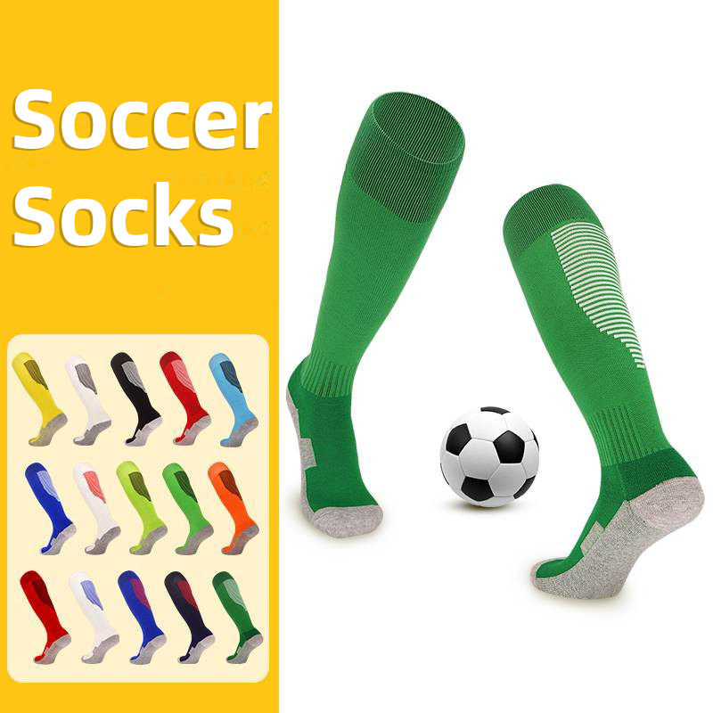 Sock Garter Men - ถุงเท้าเตะฟุตบอลกีฬาลายทางสำหรับเด็กผู้ใหญ่ถุงเท้าวิ่งยาวถึงเข่าระบายอากาศได้สำหรับผู้หญิง