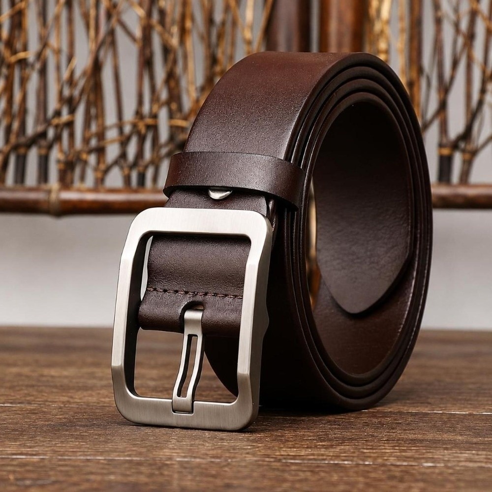 Men'S Formal Wear Belt - เข็มขัดหนัง PU สไตล์คลาสสิกสำหรับใส่ทำงานแบบลำลอง ใช้งานได้หลากหลาย ทนทาน หัวเข็มขัดทรงสี่เหลี่ยม