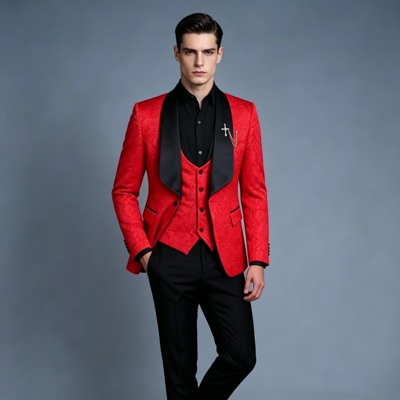 ชุดทักซิโด้ผู้ชายสีชมพูและขาวท - Men Formal Wear Pink บทวิจารณ์และราคา