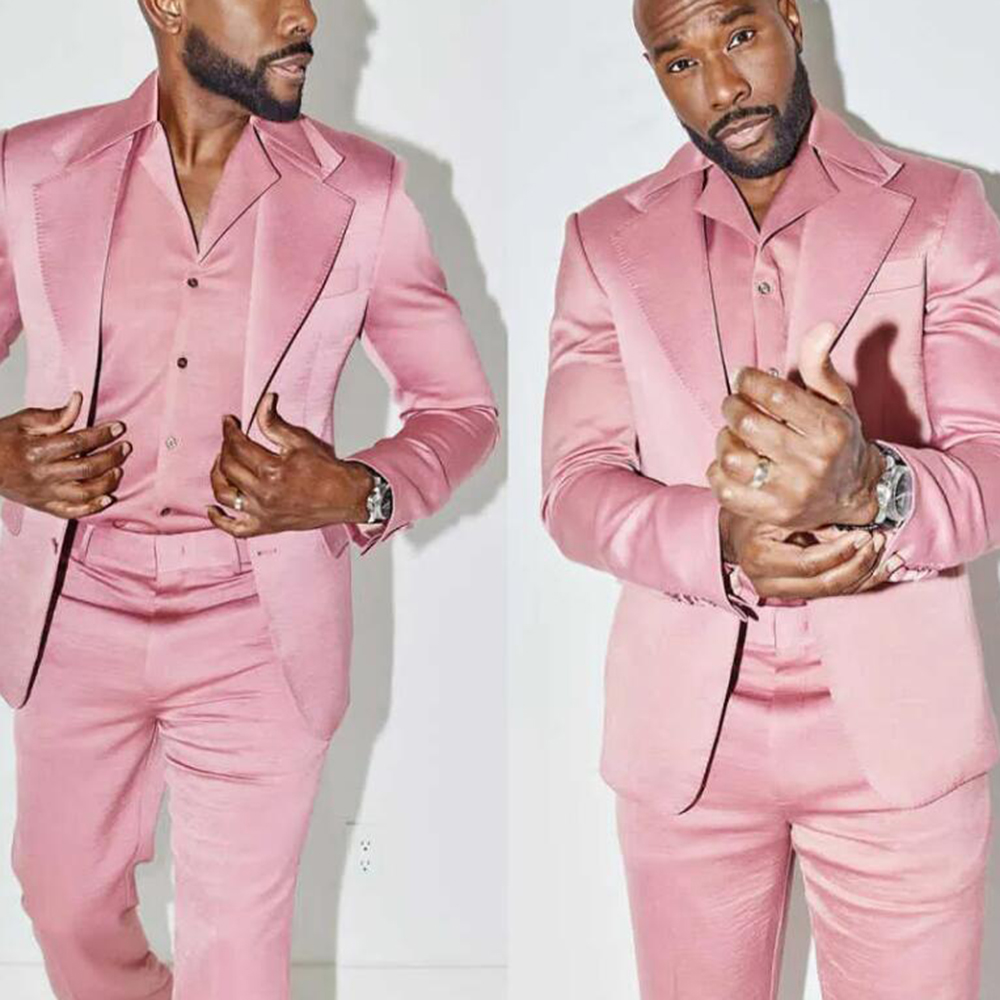 คลาสสิกสีชมพูงานแต่งงาน Tuxedo - Men Formal Wear Pink บทวิจารณ์และราคา