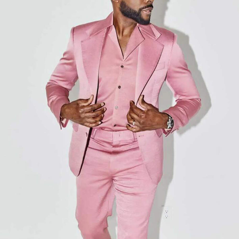 คลาสสิกสีชมพูงานแต่งงาน Tuxedo - Men Formal Wear Pink บทวิจารณ์และราคา