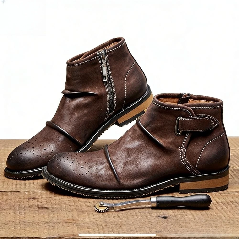 รองเท้าบูทหุ้มข้อแบบ Brogue สำ - Formal Men Daily Wear Footwear บทวิจารณ์และราคา