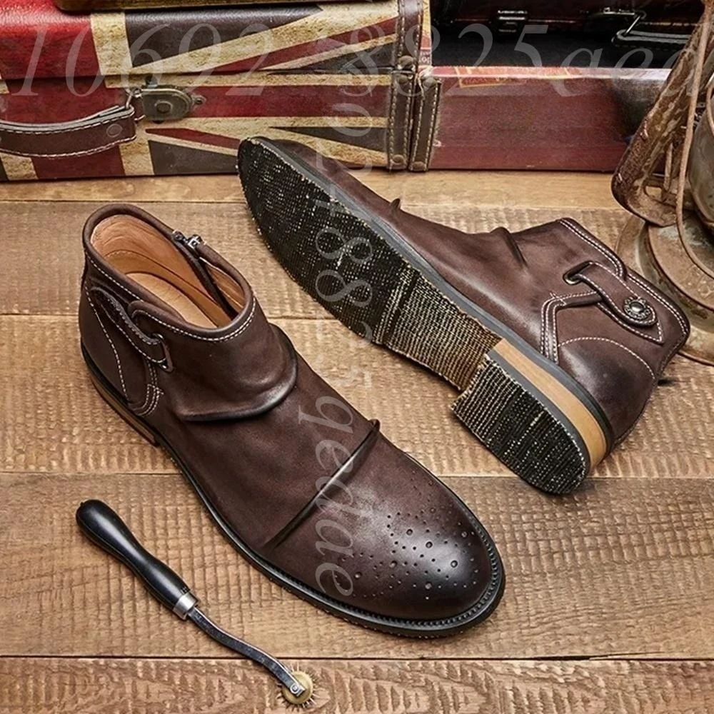 รองเท้าบูทหุ้มข้อแบบ Brogue สำ - Formal Men Daily Wear Footwear บทวิจารณ์และราคา