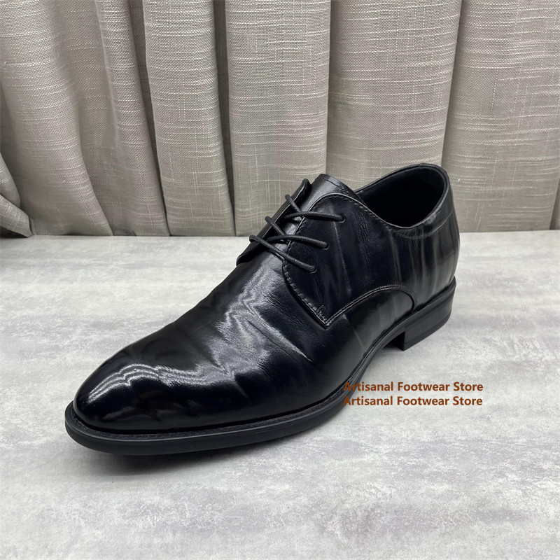 รองเท้าหนังสีดำสำหรับผู้ชาย รอ - Formal Men Daily Wear Shoes บทวิจารณ์และราคา