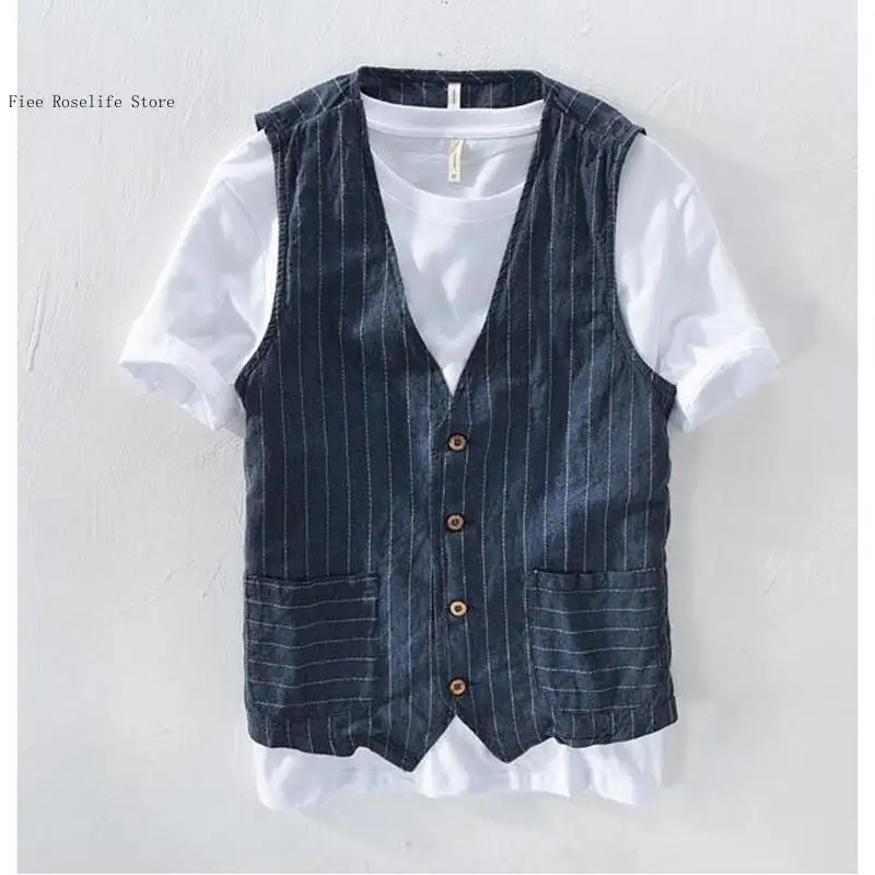 เสื้อกั๊กผ้าลินินสไตล์ลำลองแบบ - Men Linen Formal Wear บทวิจารณ์และราคา