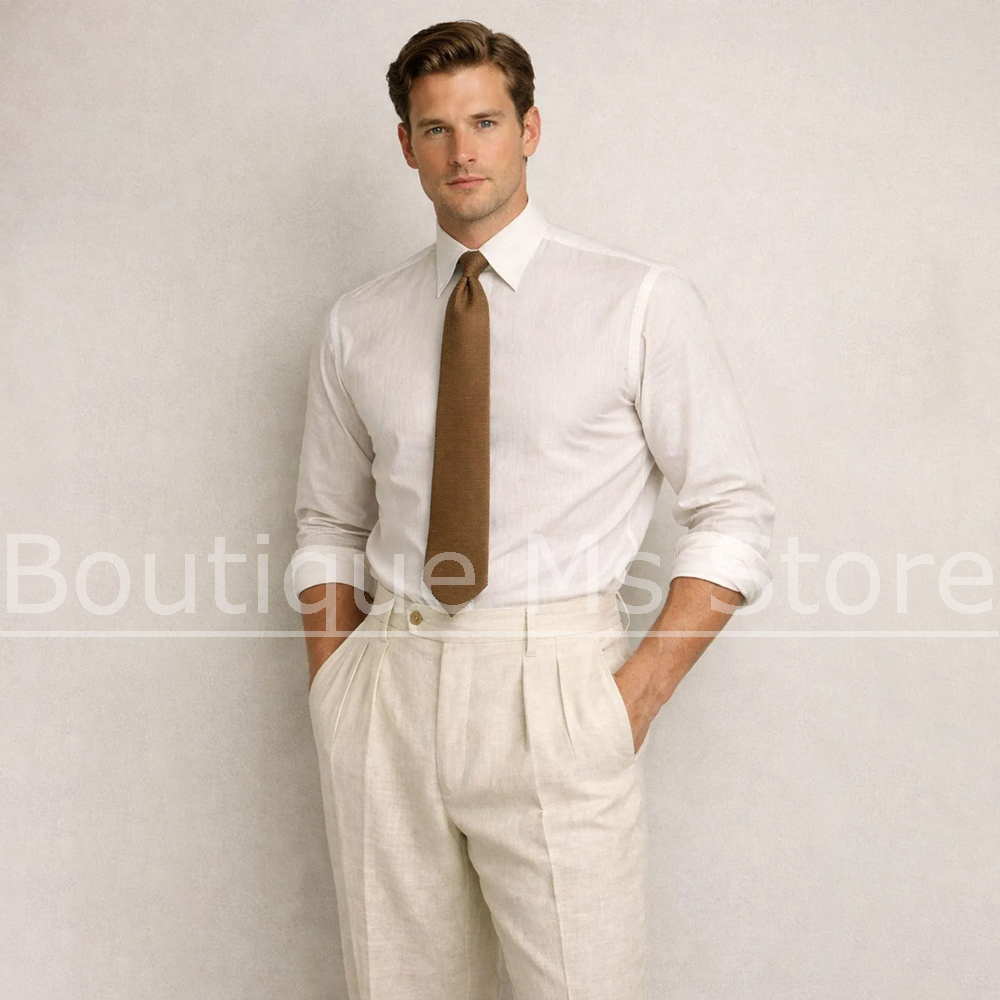ชุดสูทผู้ชายผ้าลินิน 3 ชิ้น ปก - Men Linen Formal Wear บทวิจารณ์และราคา