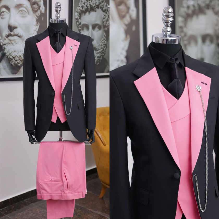 ชุดทักซิโด้สีดำสุดหรูสำหรับผู้ - Men Formal Wear Pink บทวิจารณ์และราคา