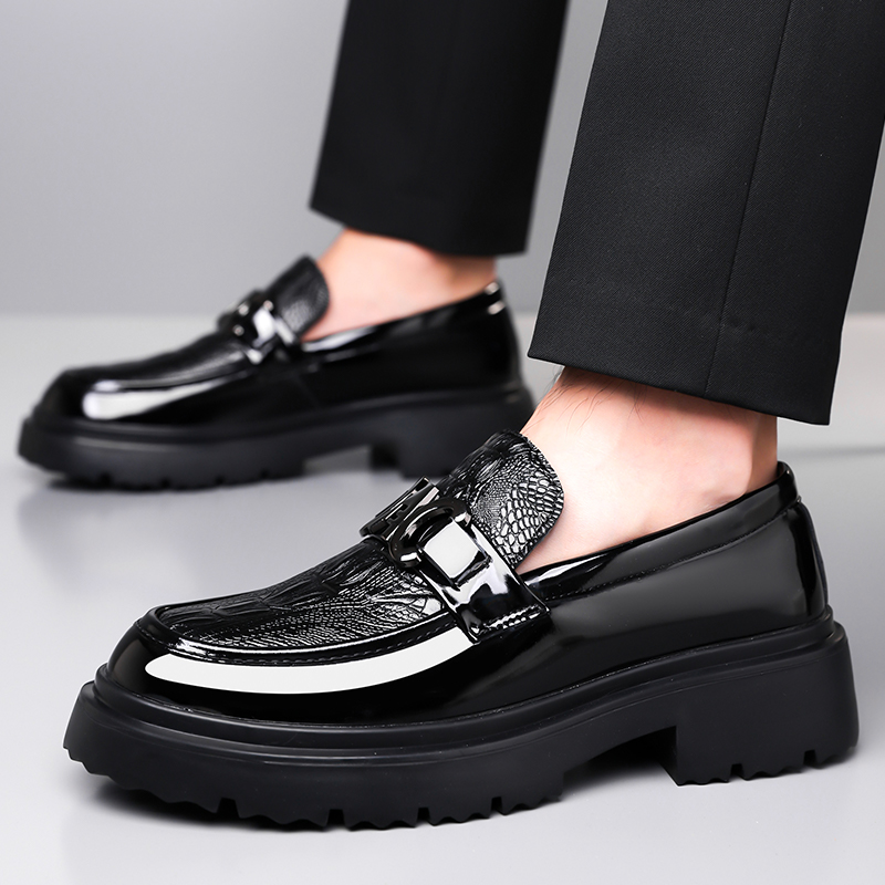 รองเท้าหนังผู้ชายสไตล์อังกฤษสำ - Formal Men Daily Wear Footwear บทวิจารณ์และราคา