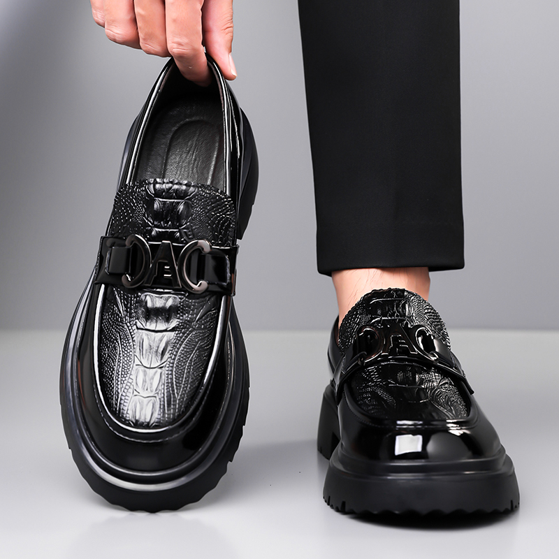 รองเท้าหนังผู้ชายสไตล์อังกฤษสำ - Formal Men Daily Wear Footwear บทวิจารณ์และราคา