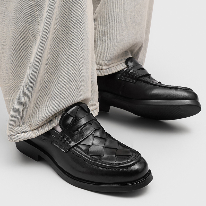 รองเท้าโลฟเฟอร์แบบสานทำมือสำหร - Formal Men Daily Wear Shoes บทวิจารณ์และราคา