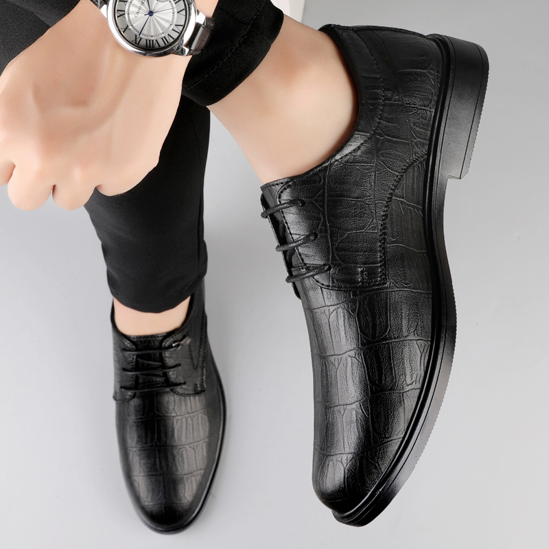 รองเท้าหนังแท้สำหรับผู้ชาย สไต - Formal Men Daily Wear Footwear บทวิจารณ์และราคา