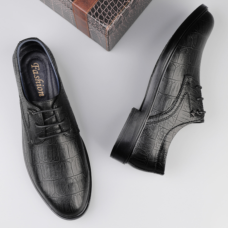 รองเท้าหนังแท้สำหรับผู้ชาย สไต - Formal Men Daily Wear Footwear บทวิจารณ์และราคา