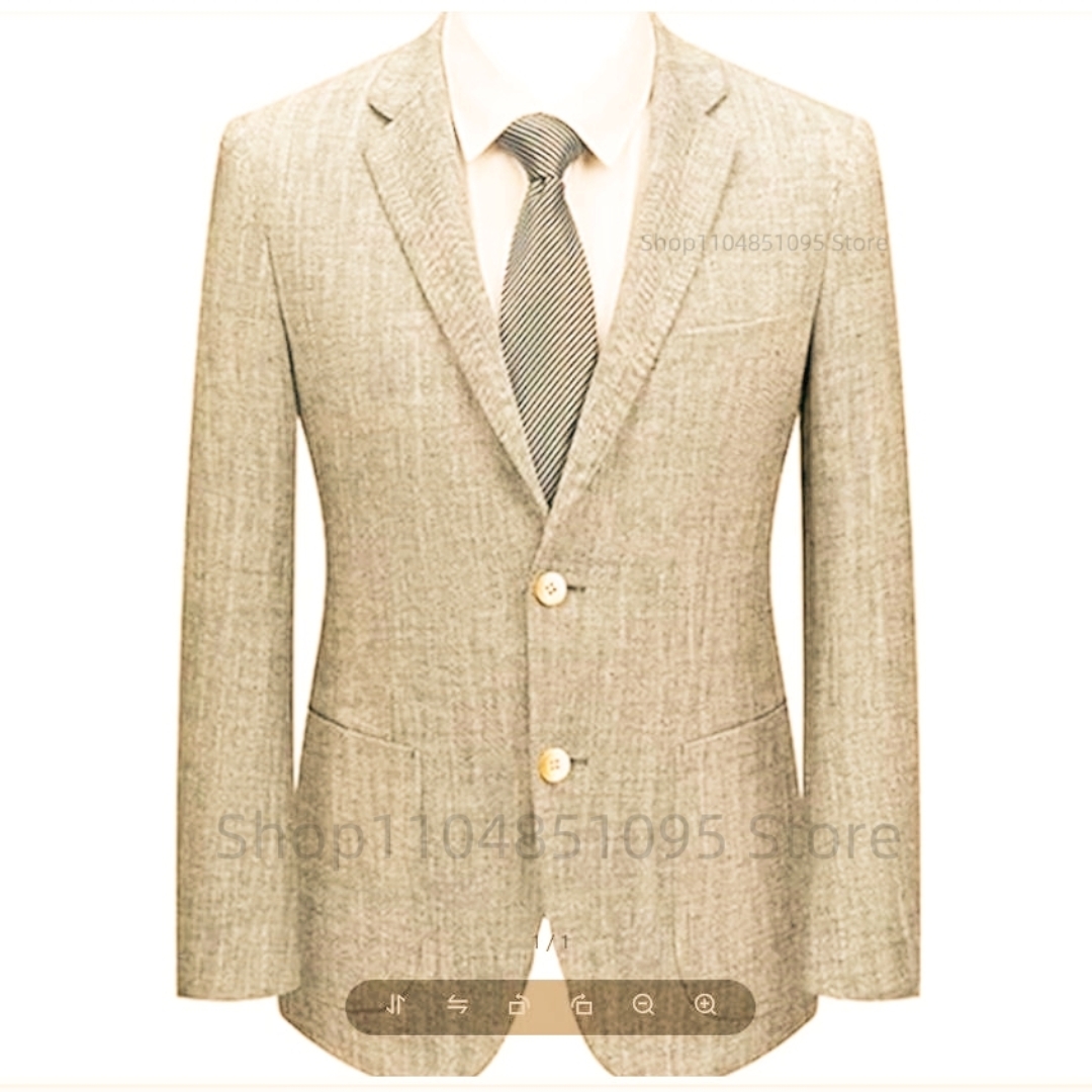 เสื้อสูทผู้ชายทรงเข้ารูป ผ้าลิ - Men Linen Formal Wear บทวิจารณ์และราคา