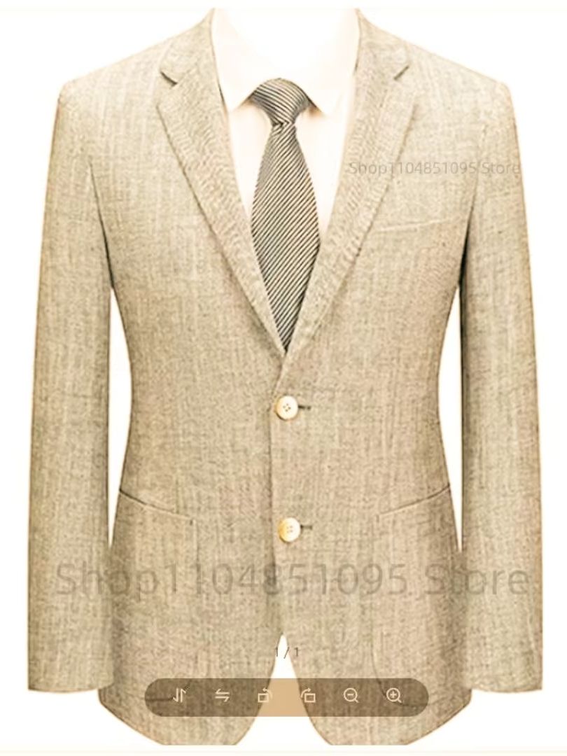 เสื้อสูทผู้ชายทรงเข้ารูป ผ้าลิ - Men Linen Formal Wear บทวิจารณ์และราคา
