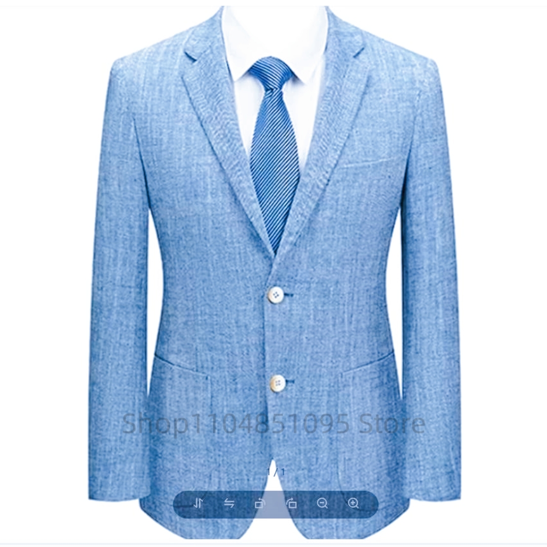 เสื้อสูทผู้ชายทรงเข้ารูป ผ้าลิ - Men Linen Formal Wear บทวิจารณ์และราคา