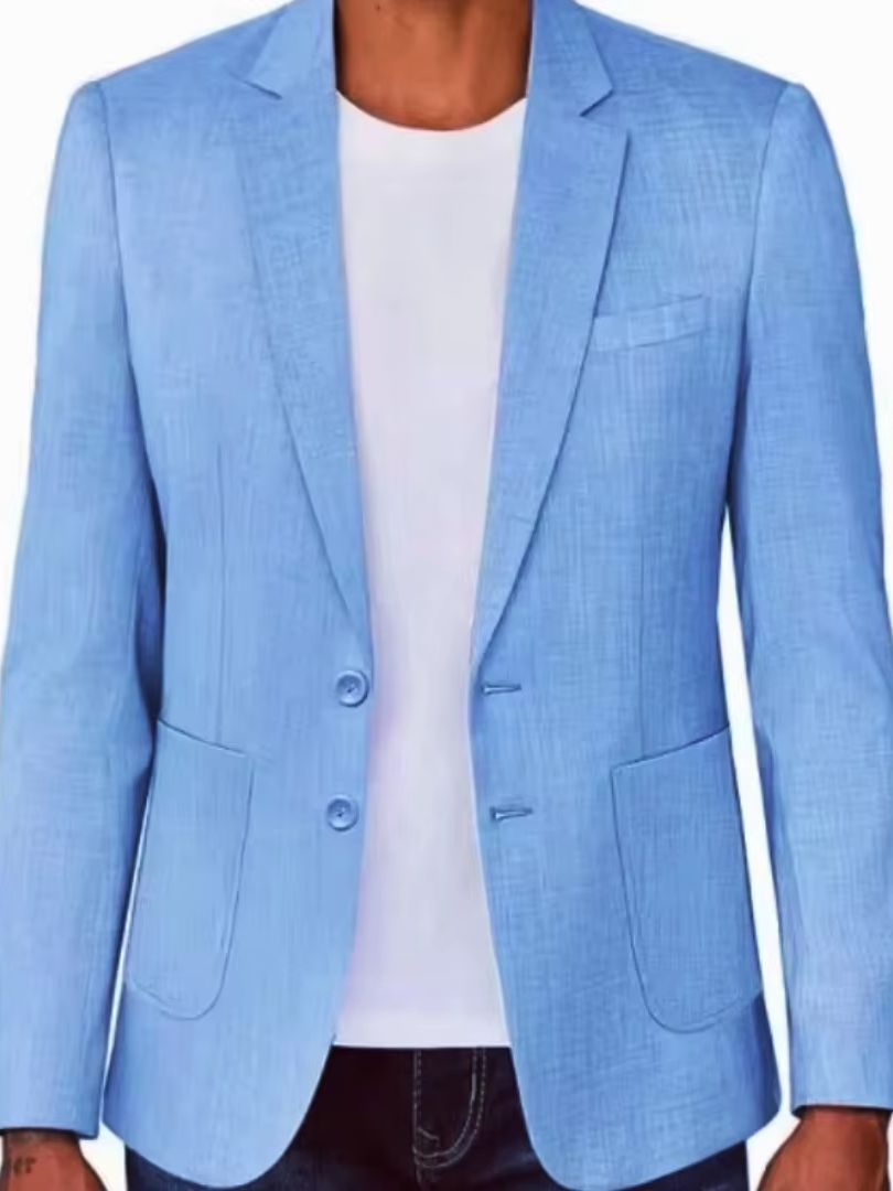 เสื้อเบลเซอร์ผ้าลินินสีเบจ/น้ำ - Men Linen Formal Wear บทวิจารณ์และราคา
