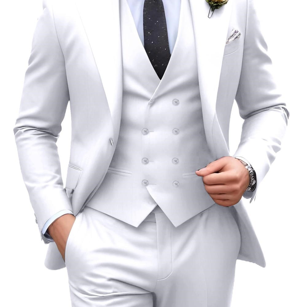 ชุดสูทผู้ชายสีพื้น 3 ชิ้น สำหร - Men Formal Wear Outfits บทวิจารณ์และราคา
