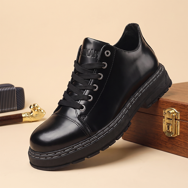 รองเท้าหนังผู้ชายสีดำแบบผูกเชื - Formal Men Daily Wear Shoes บทวิจารณ์และราคา