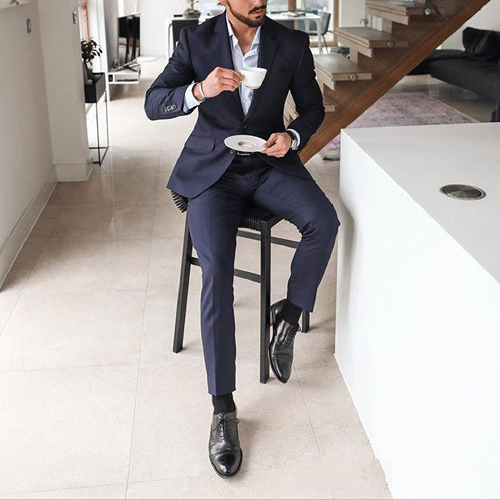 ชุดทักซิโด้ผู้ชายสีน้ำเงินกรมท - Men'S Formal Wear Not Suit บทวิจารณ์และราคา