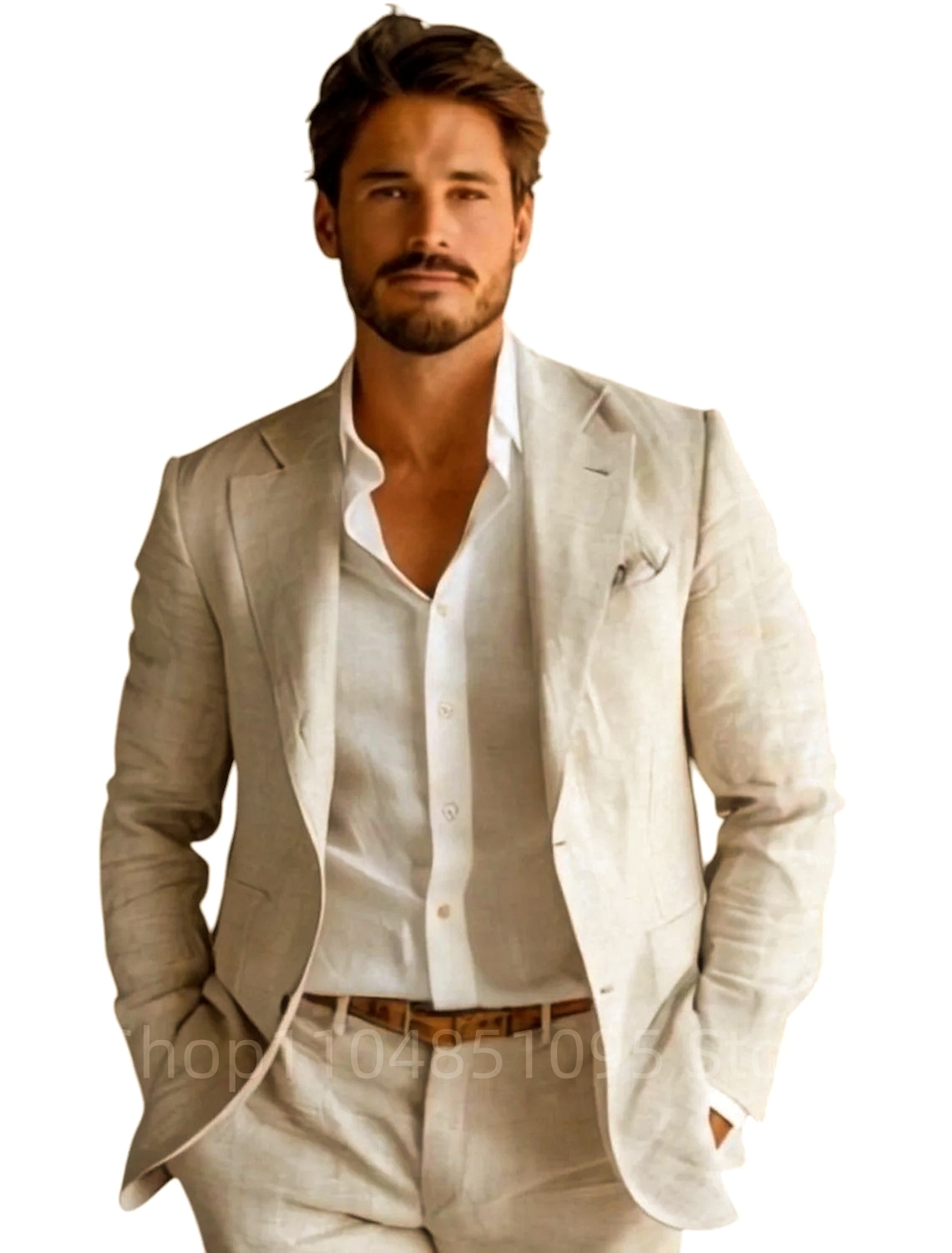 เสื้อเบลเซอร์ผ้าลินินสีน้ำเงิน - Men Linen Formal Wear บทวิจารณ์และราคา