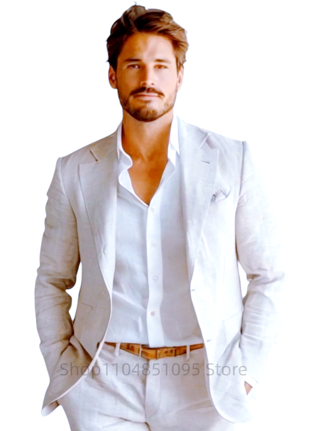 เสื้อเบลเซอร์ผ้าลินินสีน้ำเงิน - Men Linen Formal Wear บทวิจารณ์และราคา