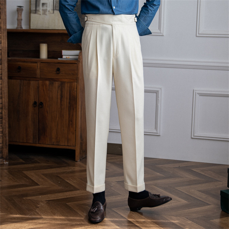 ชุดสูทกางเกงเอวสูงสีทึบสำหรับผ - Men'S Formal Wear Belt บทวิจารณ์และราคา