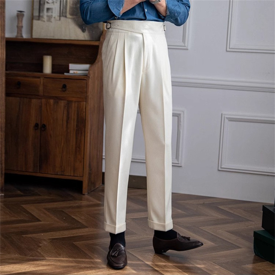ชุดสูทกางเกงเอวสูงสีทึบสำหรับผ - Men'S Formal Wear Belt บทวิจารณ์และราคา