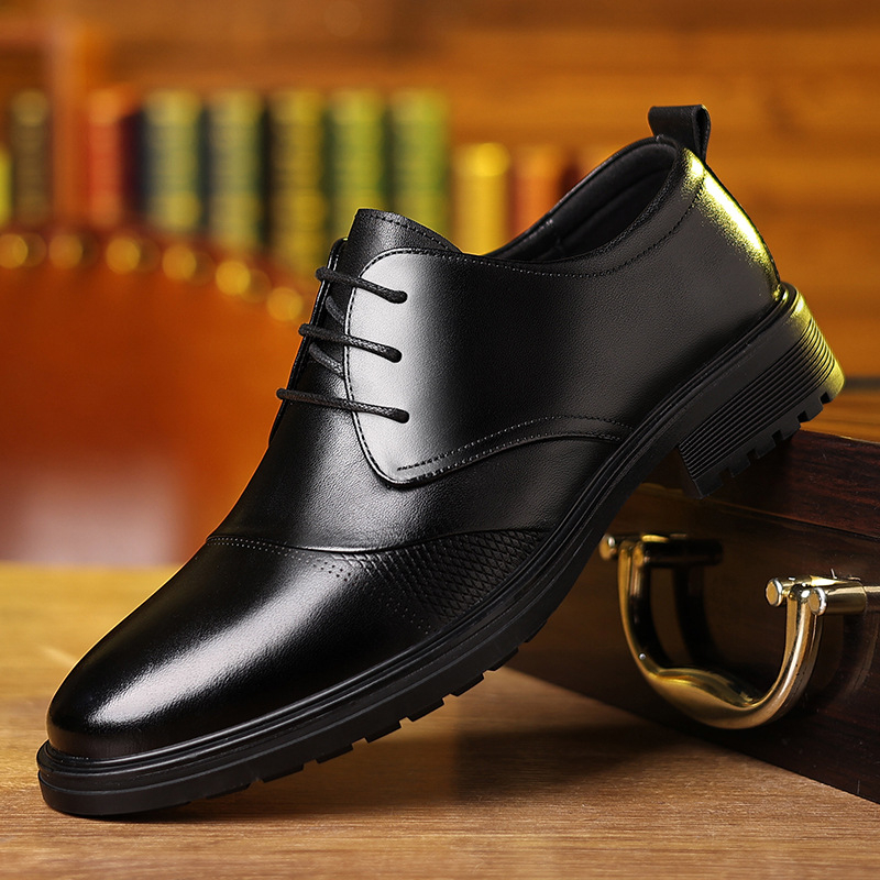 รองเท้าหนังแท้สีดำสำหรับผู้ชาย - Formal Men Daily Wear Shoes บทวิจารณ์และราคา