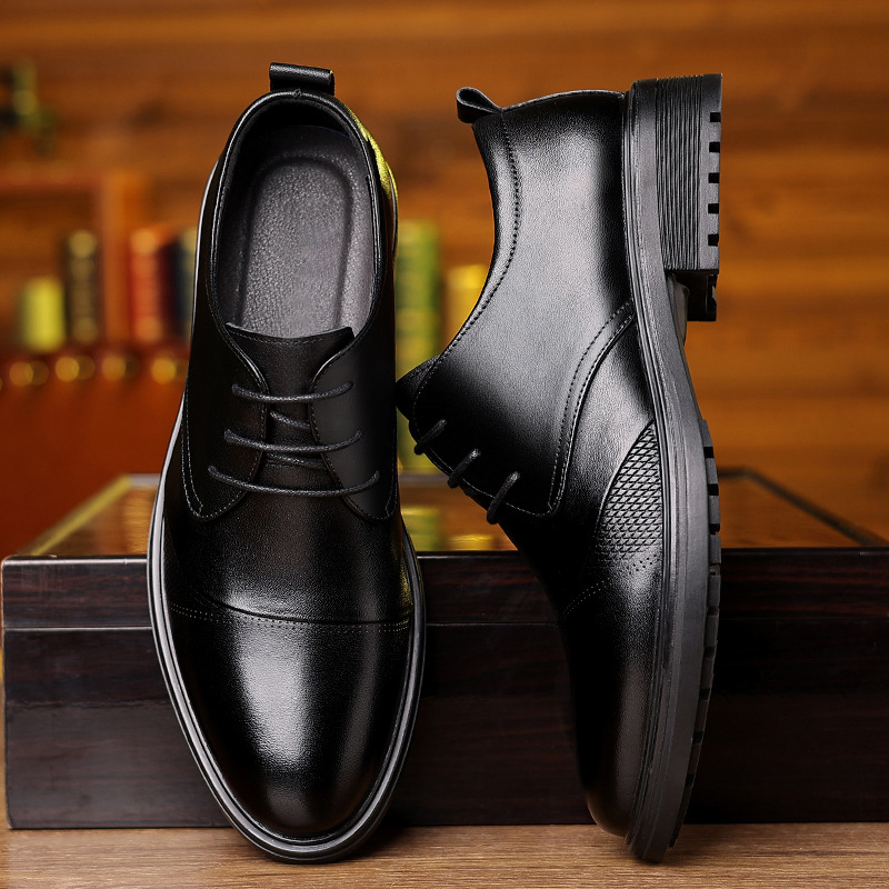 รองเท้าหนังแท้สีดำสำหรับผู้ชาย - Formal Men Daily Wear Shoes บทวิจารณ์และราคา