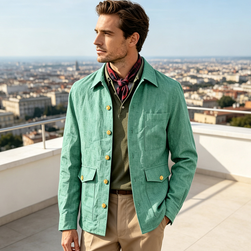 เสื้อแจ็คเก็ตผ้าลินินผู้ชายสไต - Men Linen Formal Wear บทวิจารณ์และราคา