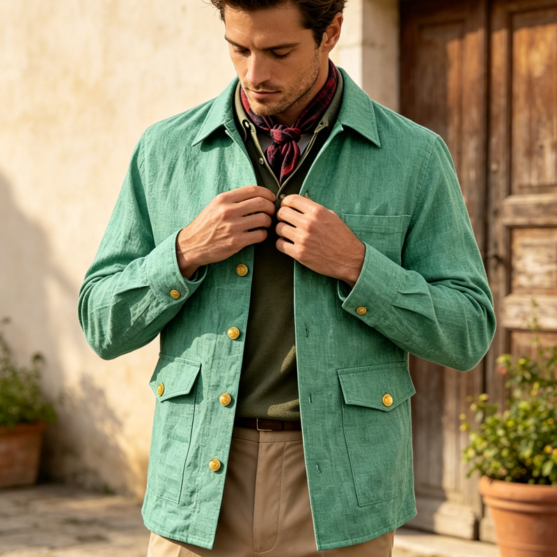 เสื้อแจ็คเก็ตผ้าลินินผู้ชายสไต - Men Linen Formal Wear บทวิจารณ์และราคา